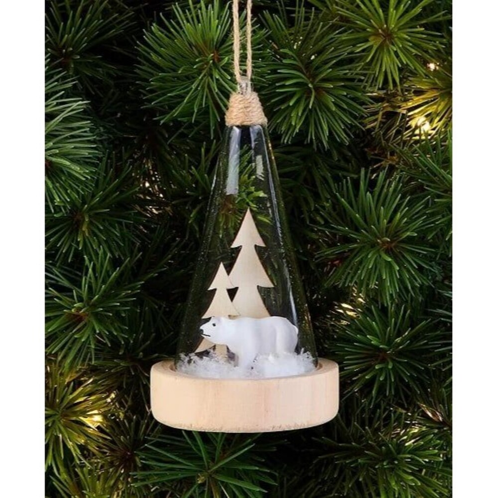 New Holiday Lane Tree and Polar Bear Ornament